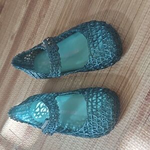 Mini Melissa Green Glitter Kids Shoes